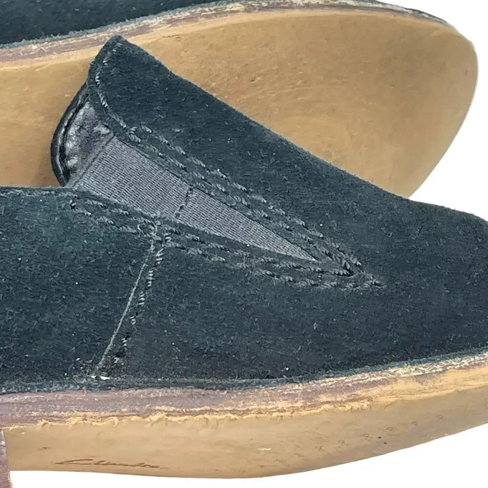 Clarks Size 6.5 Somerset Black Suede Cabaret City Loafers